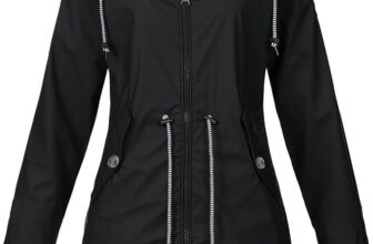 AIYULINZ Damen-Regenjacke mit Kapuze, leichter, langärmliger