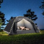 Campingzelt für 2-3 Personen, Wasserdichtes Leichtes Aluminium Stangen Rucksack Zelt Doppellagiges Kuppelzelt mit Veranda