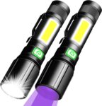 REHKITTZ Taschenlampe 3in1(mit Violettem, Weißem, Rotem Seitenlicht) Led Taschenlampe
