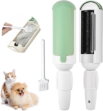 Audasi 2 Stück Haustier Tierhaarentferner Mit Reinigungsbürste, Wiederverwendbare Entfernung Tierhaar Fusselrollen Rolle, Katzenhaarentferner Fusselrolle, Fusselbürste für Haustierhaar für Sofa(grün)