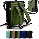 RIDEWERK® 3in1 Fahrradtasche für Gepäckträger [27 Liter] mit Rucksack-Funktion & Laptoptasche | 100% wasserdichte Gepäckträgertasche aus TPU | Fahrrad Tasche Hinten & Tasche für Gepäckträger (Grün)