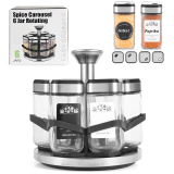 Miorkly Gewürzregal mit 6 Gewürzgläser Eckig