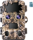 Dsoon Wildkamera, Wildtierkamera mit 2-Kameras 4K 32MP, Wildkamera mit Bewegungsmelder Nachtsicht, Wildkamera Handyübertragung mit Automatische IR-Dimmtechnologie (Wildkamera mit SIM 32G Karte)