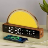 APUZOM Lichtwecker Wake Up Light, Lauter Wecker für Tiefschläfer, digital Tischuhr Nachtlicht mit Handy Ladestation, White Noise, Timer, Geschenk für Kinder, Teenager, Jungen und Mädchen