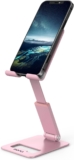 Amazon Brand – Eono Faltbarer Handy-Ständer, Multi-Winkel-/Höhenverstellbarer Aluminium-Handy-Ständer für iPhone 14 Pro, iPhone 14 13 iPhone Se, iPad Mini 5 4 und 4,7-7,9 Zoll- Rosa