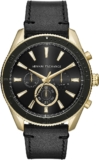 Armani Exchange Herren-Chronograph, Edelstahluhr, Lederarmband