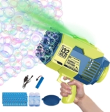 Bubble Gun,Bubble Machine Gun,Upgraded 132 Holes Bubble Machine with Lights with 10 Bottles Bubble Refill Solution,Suitable for Children Adults,Indoor and Outdoor Birthday Wedding Party Events (Grün)
