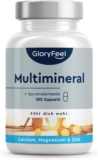 Calcium, Magnesium & Zink Multimineral Komplex – 180 Mineralstoff Komplex Kapseln für Energie, Stoffwechsel & Bindegewebe* – Mineralien hochdosiert + Spurenelemente wie Zink, Eisen, Selen, Jod, Chrom