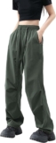 Damen Cargo Hose Cargohose Baggy Hose Track Pants Niedrige Taille Locker Lange Hosen Streatwear mit Taschen Tunnelzug Pants Hip Hop Parachute Pants