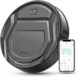 Saugroboter Laufzeit 120 Minuten, Staubsauger Roboter Ladeeffizienz 90%, APP Steuerung, Roboterstaubsauger WLAN optimiert für Tierhaare, Haare, Hartböden, Staubsaugerroboter mit Ladestation