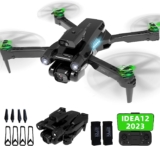 IDEA12 Drohne mit 2 Kamera Drohnen mit Aktiven Hindernisvermeidung Drone Kamera Elektrisch Verstellbarer RC Drones WiFi FPV Übertragung Quadcopter für Erwachsene und Kinder Dual Kameras 2 Batterien
