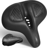 MUPAS Fahrradsattel Breit für AirTag | Halterung versteckt unter dem fahrrad sattel | Bequemer, weicher, wasserdicht, Fahrradsitz | für Herren Damen | Mit Überzug, Werkzeug |Fahrrad Diebstahlsicherung