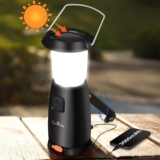 Verbesserte 3500mAh Wiederaufladbare Batteriebetriebene Camping Laterne Hand Kurbel Solar LED Taschenlampe, Tragbare Notlicht mit USB Ladeanschluss, 30H Laufzeit, Wasserdichtes Outdoor Kit zum Angeln [Energieklasse A+++]