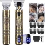 Haarschneidemaschine Profi Herren, Rasierer Herren Elektrisch mit LED-Anzeige, Haartrimmer Bartschneider USB-C-Aufladung, Kabellos Langhaarschneider, Haarschneideset für Haar/Bart