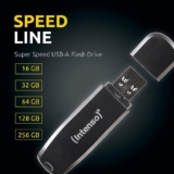 Intenso Speed Line, 256GB Speicherstick, USB-Stick 3.2 Gen 1×1, Schwarz