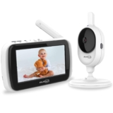 JSLBtech Video Babyphone Mit 4,3 ” Farb LCD Bildschirm, Mit automatischer Infrarot Nachtsicht Strom sparen, Bis zu 960 Fuß Reichweite
