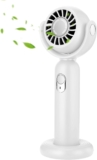 Odoland Mini Ventilator USB Handventilator 3-10 Stunden Wiederaufladbarer Akku Faltbarer tragbarer Ventilator klein Leise 3 Einstellbarer Geschwindigkeit für Outdoor Zuhause Büro Reisen Weiß