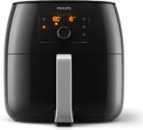 Philips Airfryer Premium XXL, 7.3L (1.4Kg), 90% Weniger Fett Mit Rapid Air Technologie, Trennvorrichtung, Rezepte-App (HD9762/90)