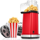 FOHERE® Popcornmaschine-1400W Süßes Popcorn Maker-Pops In 2 Minuten-17 Tassen-Für 4-6 Personen-Aluminium-Antihaft-Innentopf-öLfreier-Fettarmer Snack-Hausgemacht-Einzigartiges Design