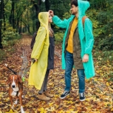 YIPUETERNITY Regenponcho, Wiederverwendbar Regenmantel für Damen Herren, Regencape mit Kapuze und Ärmel, Regenbekleidung Regencape Regenjacke Wasserdicht für Wandern Radfahren Camping und Reisen