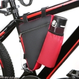 Rhitchy Rahmentasche Fahrrad mit Trinkflaschentasche: 1,2L Volumen Fahrradtasche Triangeltasche, Fahrrad Dreiecktasche für MTB Mountainbike Rennrad Straßenfahrrad – Rotschwarz