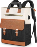 YOREPEK Schulrucksack Damen 15,6 zoll, Laptop Rucksack Mädchen Teenager Schultasche mit USB Ladeanschluss & Laptopfach, Wasserdichter Arbeitsrucksack Totepack Elegant für Schule Geschenk zum Muttertag