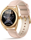 Parsonver Smartwatch Damen, 1.09” Fashion Fitnessuhr mit Herzfrequenz, Schlafmonitor, Schritt, Kalorienzähler, für Android und iOS-System, Geschenk für Frauen und Freundin