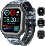 Smartwatch Herren Fitnessuhr Armbanduhr Uhren: Smart Watches mit Telefonfunktion Blutdruckmessung Anrufannahme Zifferblatt Herzfrequenz Schrittzähler Sportuhr Wasserdicht uhr Kompatibel Android iOS
