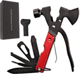 Survival Kit, Messer and Axt, Multifunktionswerkzeug 18-in-1 Multitoolaus Edelstahl Tragbar Hammer Jagdzubehör für Camping, Wandern, Notfall, Geschenke für Mann