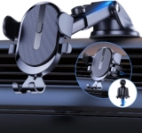 TOPK Handyhalterung Auto, 2023 4 in 1 KFZ Handyhalterung 360° Drehbar Lüftung & Saugnapf Handy Halterung Auto Kompatibel mit iPhone 14 13 12 11 Plus Xs Max