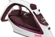 Tefal FV5716 Easygliss Plus Dampfbügeleisen | 190 g/Min. Dampfstoß | Vertikaldampf | XL Wassereinfüllöffnung | stabile Ablage | Durilium AirGlide Bügelsohle | Weiß/Bordeaux