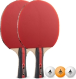 JOOLA Tischtennis Set Rosskopf 2 Tischtennisschläger + 3 Tischtennisbälle 40+mm, rot/schwarz, 5-teilig