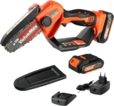ValueMax Akku Kettensäge 20V, 11CM/4 Zoll kleine Kettensäge mit 2,0 Ah Akku und Ladegerät inkl. Sicherheitsschloss Einhand Kettensäge Akku Handkettensäge für Bäume, Astwälder