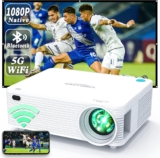 WISELAZER Beamer Full HD Heimkino Projektor, Native 1080P/Eingebauter Staubfilter/5G WiFi/Bluetooth/4-Punkt Keystone, LED Projector Kompatibel mit HDMI/USB/TV Box/Smartphone/PC
