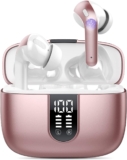 Wekily Bluetooth Kopfhörer, 2023 Neue Kopfhörer Kabellos Bluetooth 5.3 In Ear Kopfhörer Deep Bass mit 4 ENC Mic, 40 Std Spielzeit/LED-Anzeige/IP7 Wasserdicht Ohrhörer für Sport Reisen (Rose Gold)