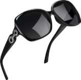 Kunchu Sonnenbrille-Damen-Polarisiert UV400 im Retro Stil Vintage Unisex Rechteckige Sonnenbrille für Damen Große Sonnenbrille-Frauen