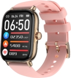 Horsdo Smartwatch, 1,85”Zoll Armbanduhr mit personalisiertem Bildschirm,Schlafmonitor, Herzfrequenz, Schrittzähler, Kalorien usw.IP68 Aktivitätstracker Wasserdicht Smart Watch,für Android IOS, Rosa